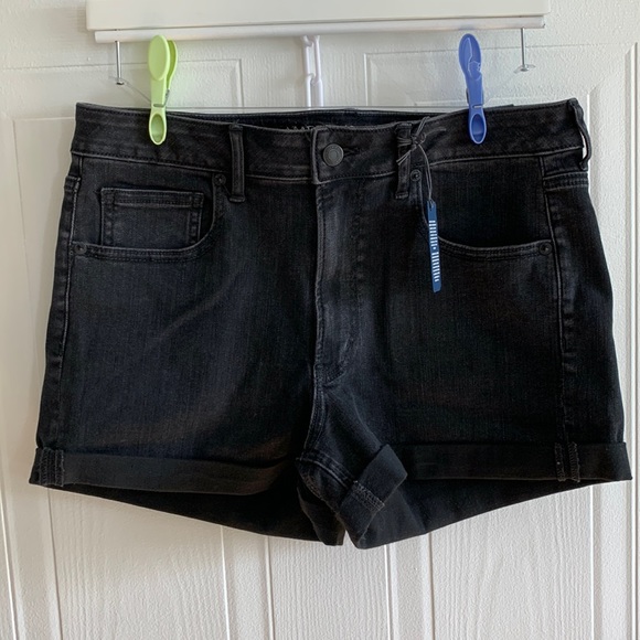 American Eagle Super Super Stretch Super Hi-Rise Shortie Denim Shorts BNWT - Picture 1 of 7